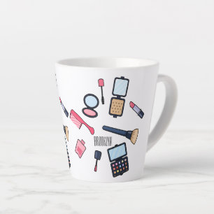 Cosmetics / make-up cartoon illustration latte mug