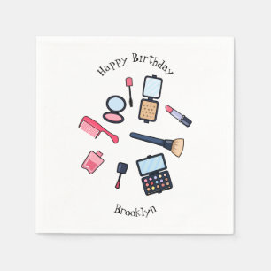 Cosmetics / make-up cartoon illustration napkin