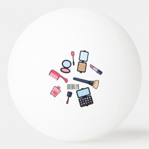 Cosmetics / make-up cartoon illustration ping pong ball