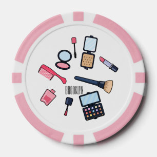 Cosmetics / make-up cartoon illustration poker chips