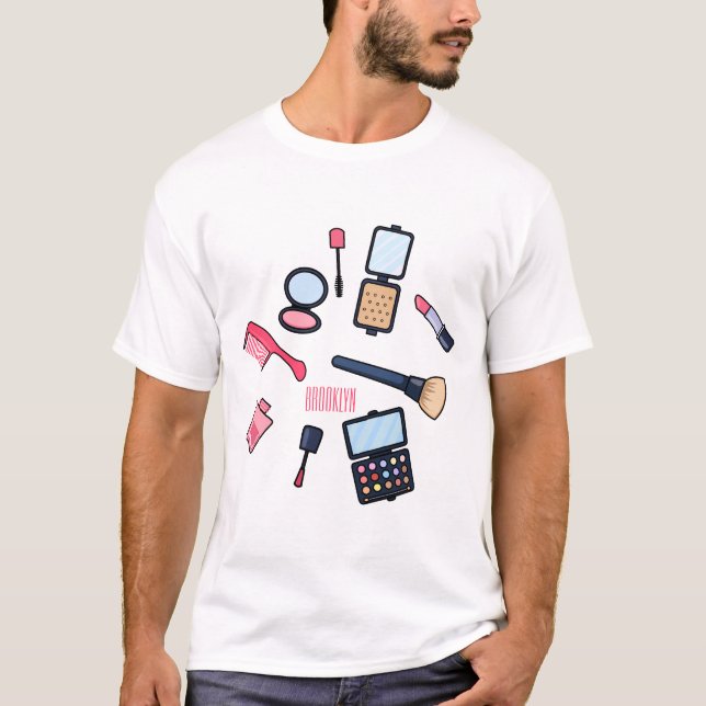 Cosmetics / make-up cartoon illustration T-Shirt (Front)