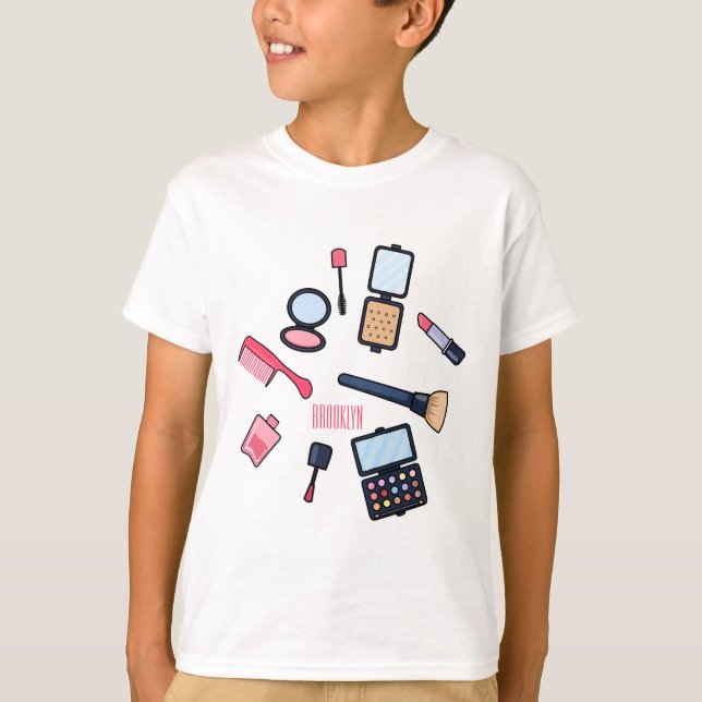 Cosmetics / make-up cartoon illustration T-Shirt (Front)