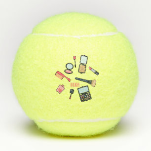Cosmetics / make-up cartoon illustration tennis balls