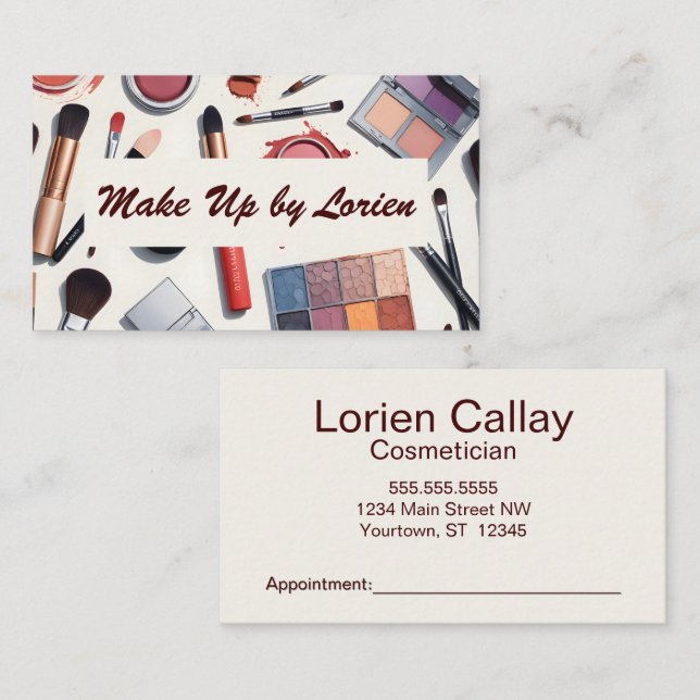 Cosmetics Makeup Beauty Cosmetician Business Card (Front/Back)