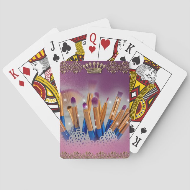 Cosmetics Makeup Brush Glamour Playing Cards (Back)