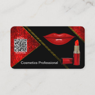 Cosmetics Professional Red-Black Business Card