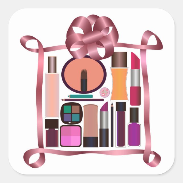 Cosmetics set square sticker (Front)