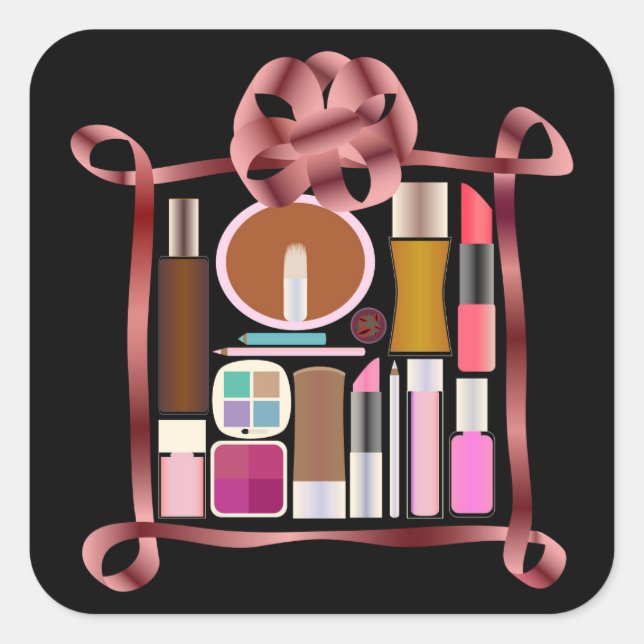 Cosmetics set square sticker (Front)