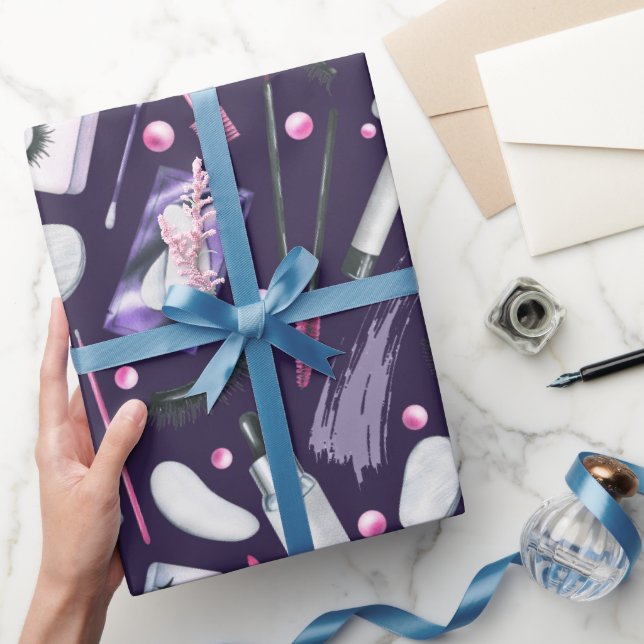  Cosmetics Watercolor Pattern Wrapping Paper (Gifting)