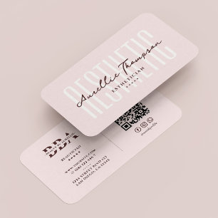 Cosmetologist Aesthetician Pink Aesthetic Modern Business Card