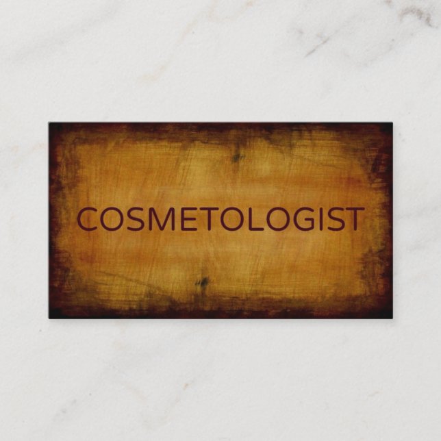 Cosmetologist Antique Brushed Business Card (Front)