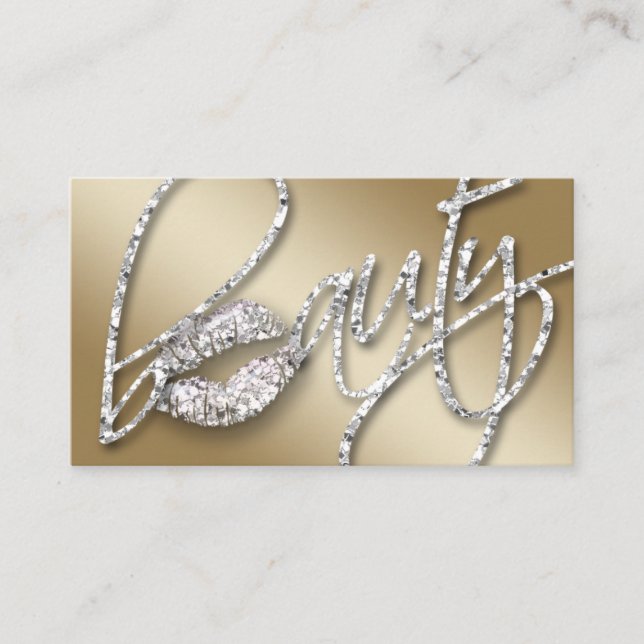 Cosmetologist Business Beauty Gold Ice Loyalty Card (Front)