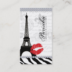 Cosmetologist Business Card Paris Eiffel Tower Red