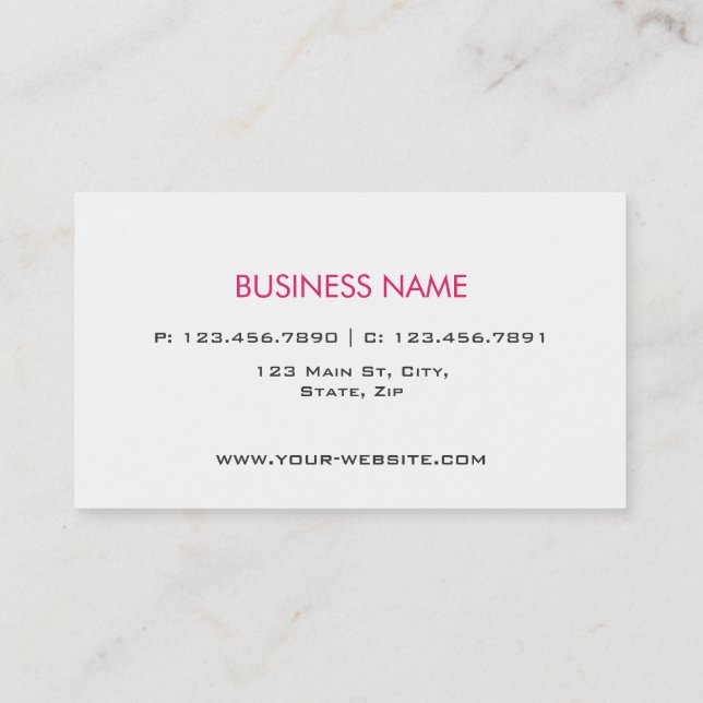 Cosmetologist Cosmetology Make-Up Artist Elegant Business Card (Back)