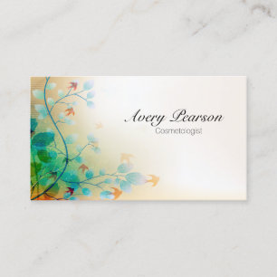 Cosmetologist Delicate Floral Vines and Leaves Business Card