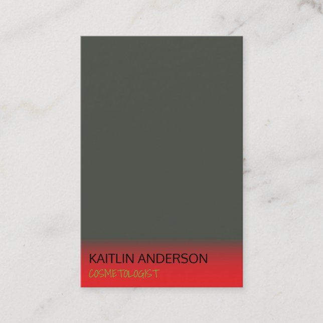 Cosmetologist Minimalist Charcoal Advertising Business Card (Front)