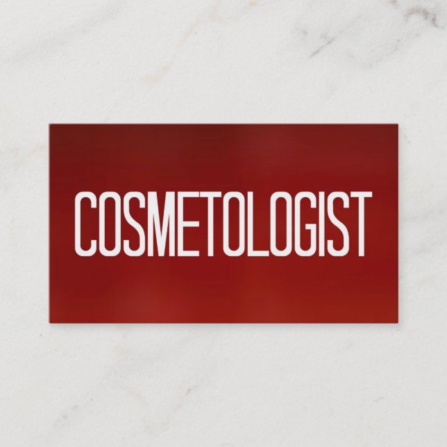 Cosmetologist Red Business Card (Front)