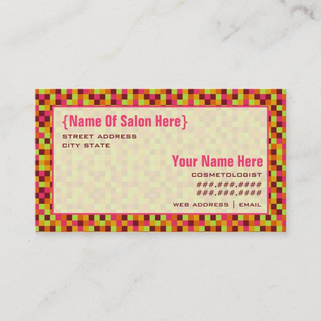 Cosmetologist Salon Appointment Squares Card (Front)