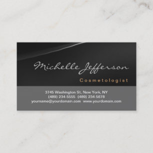 Cosmetologist Script Grey Black Business Card