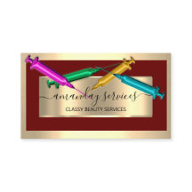 Cosmetologist Syringe Botox B12 QRCode Burgundy 