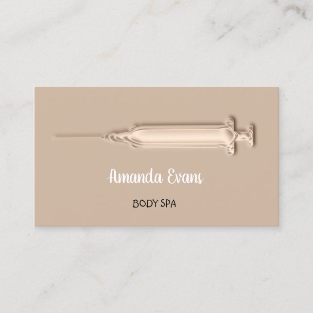 Cosmetologist Syringe Botox Injections Rose SPA Appointment Card (Front)