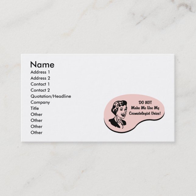 Cosmetologist Voice Business Card (Front)