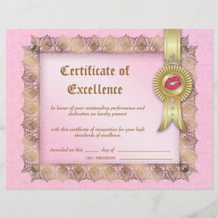 Cosmetology Certificate of Excellence Diploma