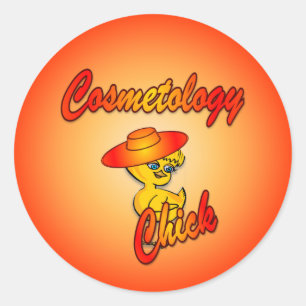 Cosmetology Chick #5 Classic Round Sticker