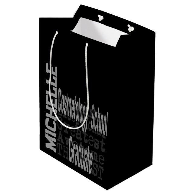 Cosmetology School Graduate Extraordinaire CUSTOM Medium Gift Bag (Back Angled)