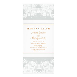 Cosmetology Spa and Salon White Leaves Grey Menu