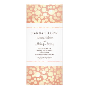 Cosmetology Spa Gold Circles Linen Look Rack Card