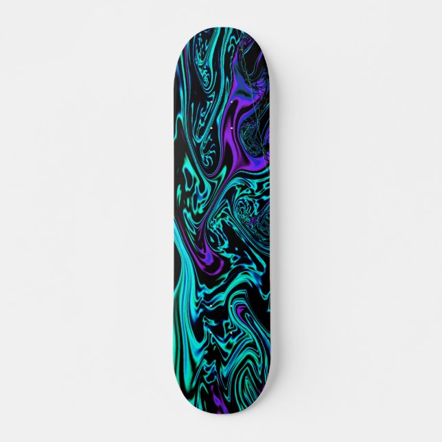 Cosmic Abstract Digital Fractal Skateboard (Front)
