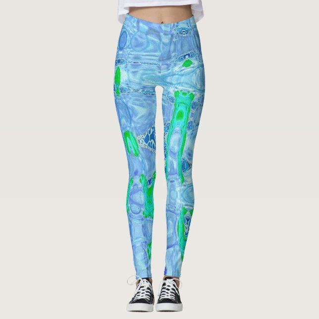 Cosmic Abstract Lavender Grey Retro Ripples Leggings (Front)