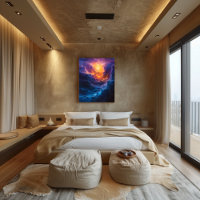 Cosmic Abyss: Surrealist Bicolor Wave Vortex