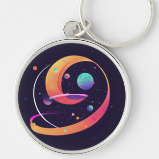 Cosmic Adventure Space Throw Keychain