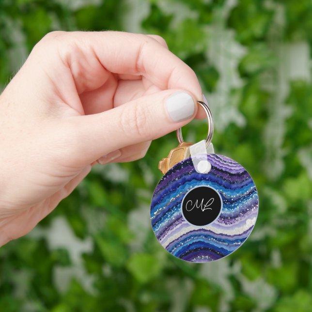 Cosmic Agate Waves Key Ring (Hand)