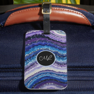 Cosmic Agate Waves Luggage Tag
