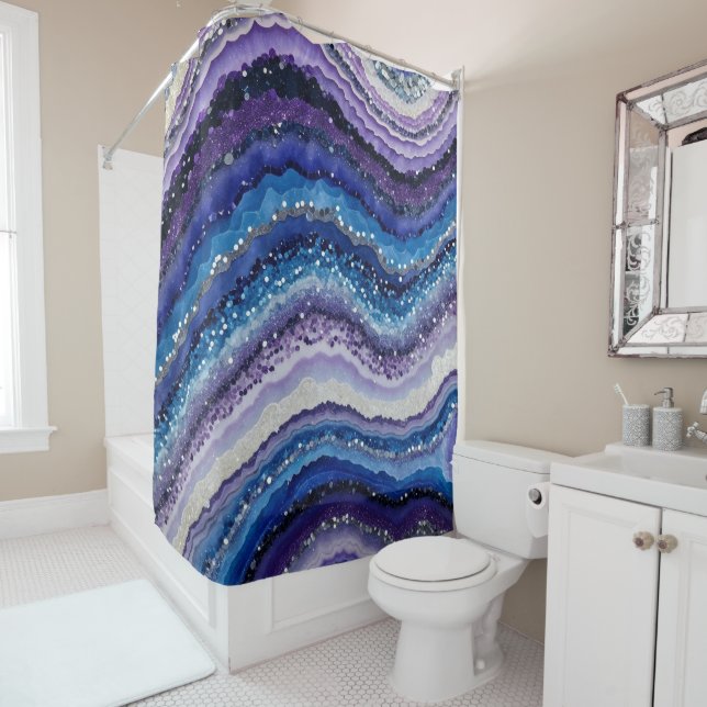 Cosmic Agate Waves Shower Curtain (In Situ)