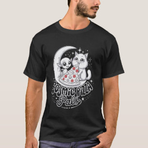 Cosmic Alien Cat Pizza Lovers Dream T-Shirt