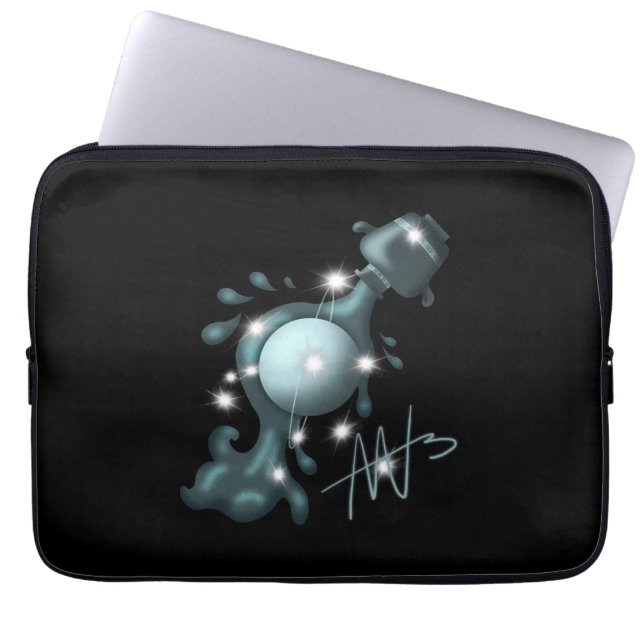 Cosmic Aquarius Uranus Zodiac Laptop Sleeve (Front)