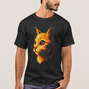 Cosmic Art, Vibrant Orange Cat with Galaxy Eye T-Shirt