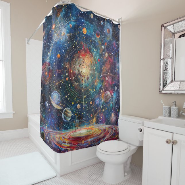 Cosmic Astrological Shower Curtain (In Situ)