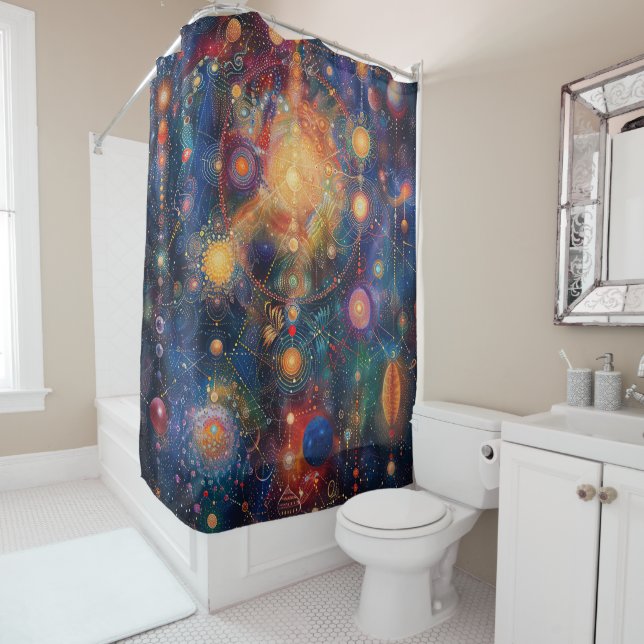 Cosmic Astrological Shower Curtain (In Situ)