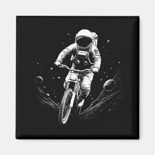 Cosmic Astronaut Bike Ride Space Adventure Magnet