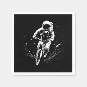 Cosmic Astronaut Bike Ride Space Adventure Napkin