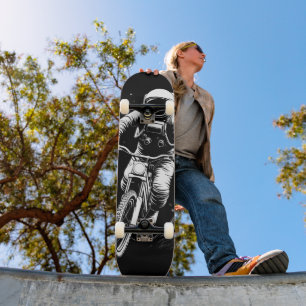 Cosmic Astronaut Bike Ride Space Adventure Skateboard