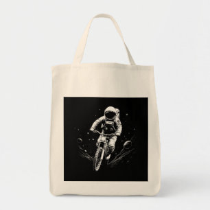 Cosmic Astronaut Bike Ride Space Adventure Tote Bag