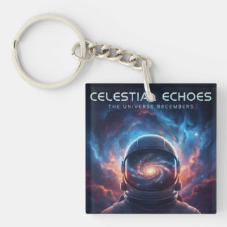 Cosmic Astronaut Helmet Galaxy Reflection Key Ring