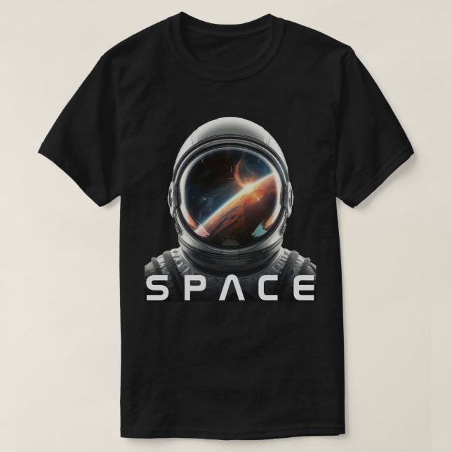 Cosmic Astronaut Helmet T-Shirt (Design Front)