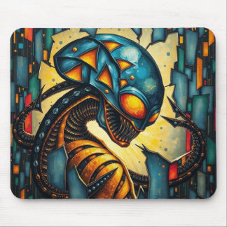 Cosmic Avenger with Spike Teeth Mouse Pad